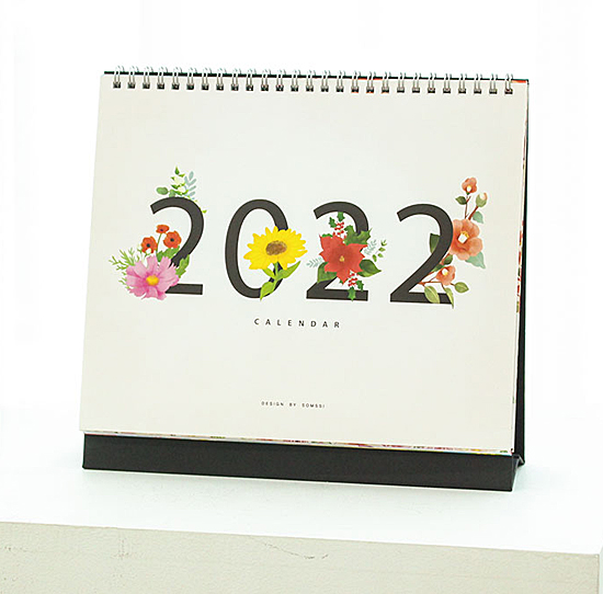2022年　韓国　Somssi　カリグラフィー　ポップアップ　卓上カレンダー