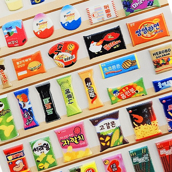 韓国 コンビニ もこもこ ステッカー